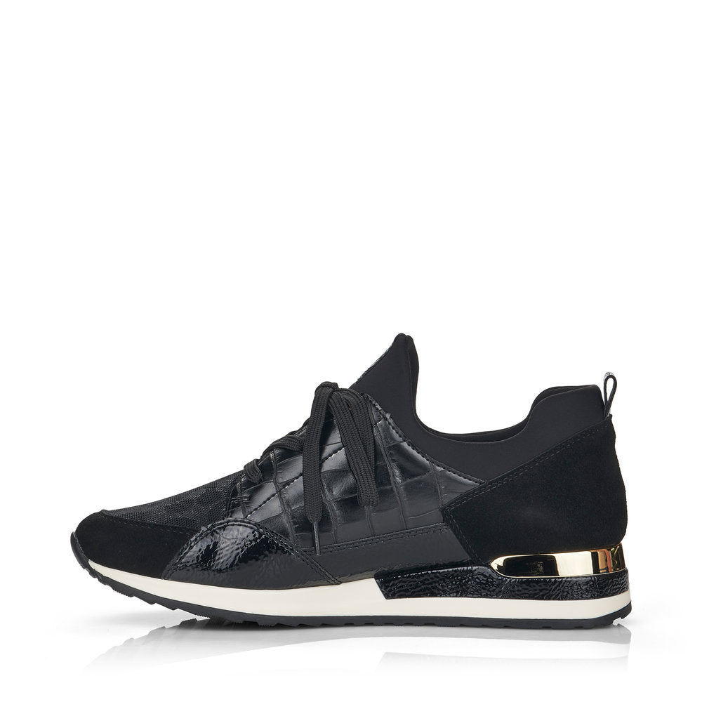 REMONTE - R2529-01 FASHION LACED TRAINER - BLACK COMBI