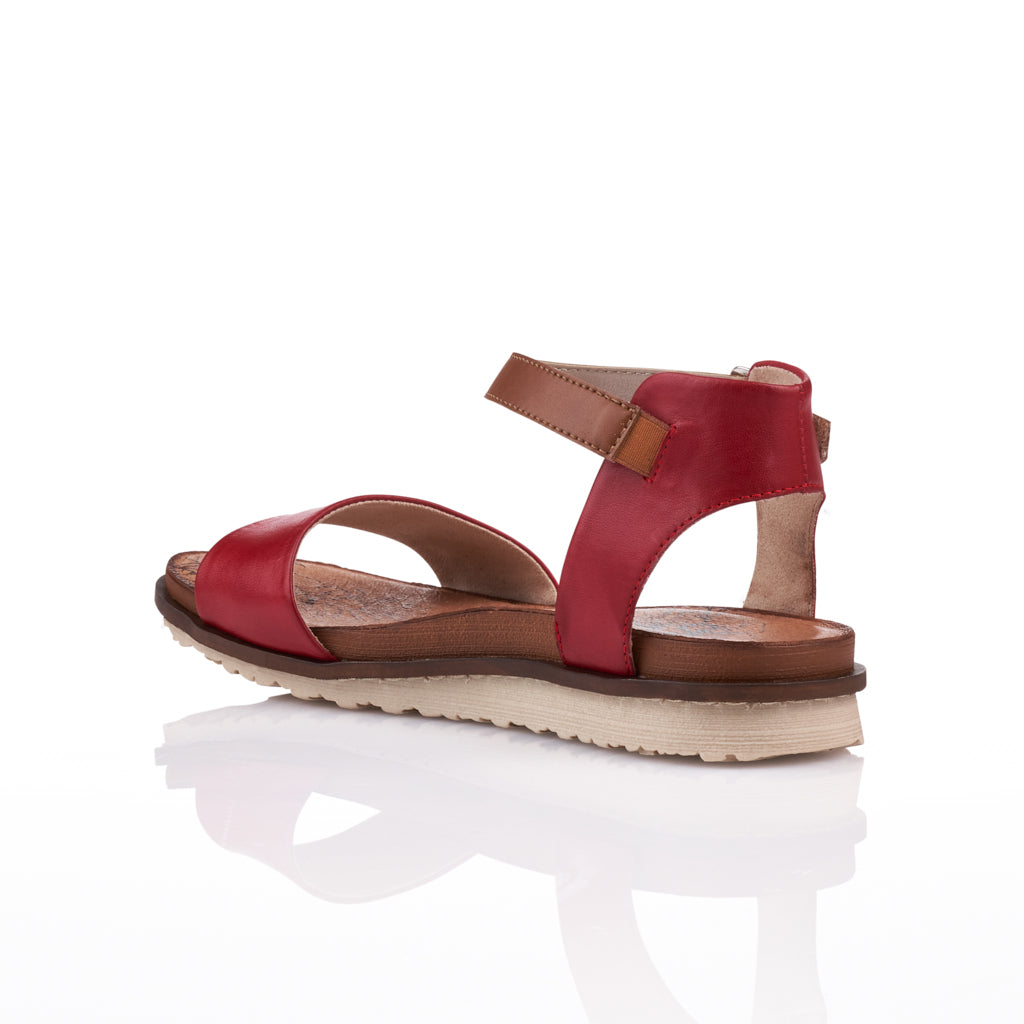 REMONTE - R2752-33 RED LEATHER STRAPPY SANDAL