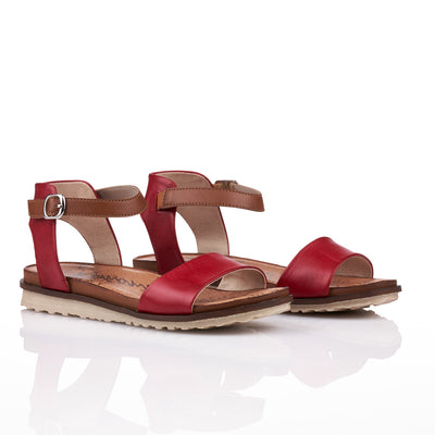 REMONTE - R2752-33 RED LEATHER STRAPPY SANDAL