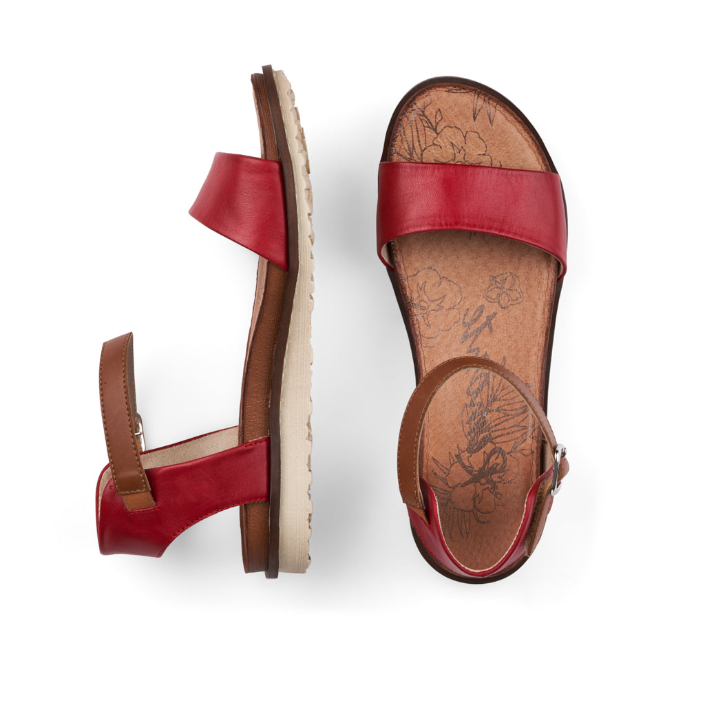REMONTE - R2752-33 RED LEATHER STRAPPY SANDAL