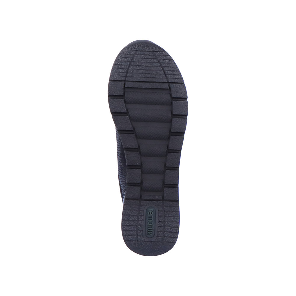 REMONTE R6700-02 LACED FASHION SHOE WITH SIDE ZIP - BLACK