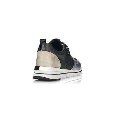 REMONTE - R6702-02 SILVER MULTI LACED WEDGE SNEAKER