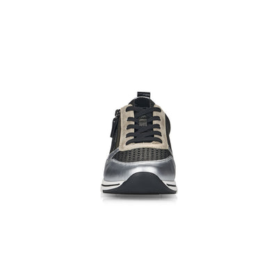 REMONTE - R6702-02 SILVER MULTI LACED WEDGE SNEAKER