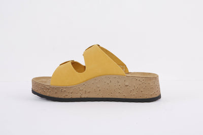 ROHDE - 6212 20 LOW WEDGE 2 BUCKLE COMFORT MULE - YELLOW