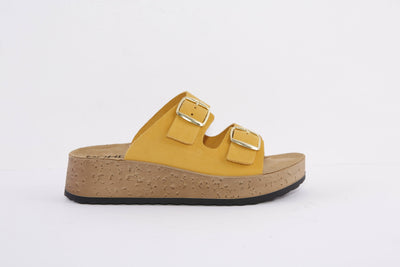 ROHDE - 6212 20 LOW WEDGE 2 BUCKLE COMFORT MULE - YELLOW