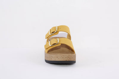 ROHDE - 6212 20 LOW WEDGE 2 BUCKLE COMFORT MULE - YELLOW