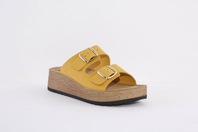 ROHDE - 6212 20 LOW WEDGE 2 BUCKLE COMFORT MULE - YELLOW
