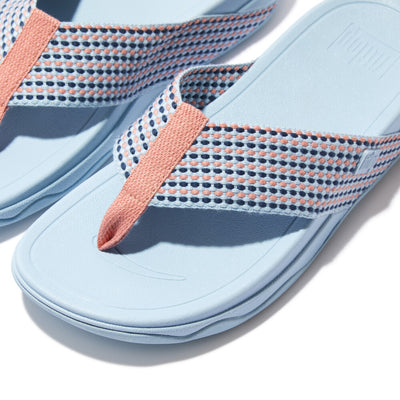 FITFLOP - SURFA FABRIC TOE-POST MULE - SKY BLUE