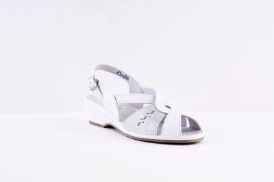 SUAVE- 6017 00 CAPRI- LOW WEDGE SANDAL - WHITE
