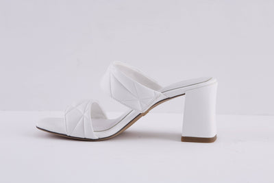 TAMARIS - 27240-100 MEDIUM HEEL MULE - WHITE