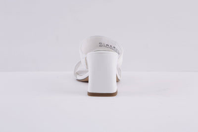 TAMARIS - 27240-100 MEDIUM HEEL MULE - WHITE