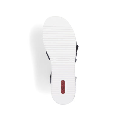 RIEKER - V0287-14 MEDIUM WEDGE COMFORT SANDAL - NAVY