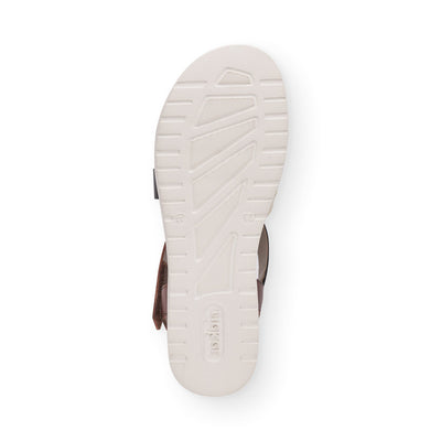 RIEKER - V5073-24 LOW WEDGE CASUAL STRAP SANDAL - BROWN COMBO