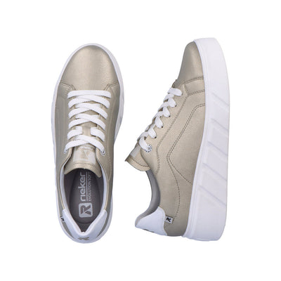 RIEKER - EVOLUTION - W0501-90 LACED RUNNER - GOLD