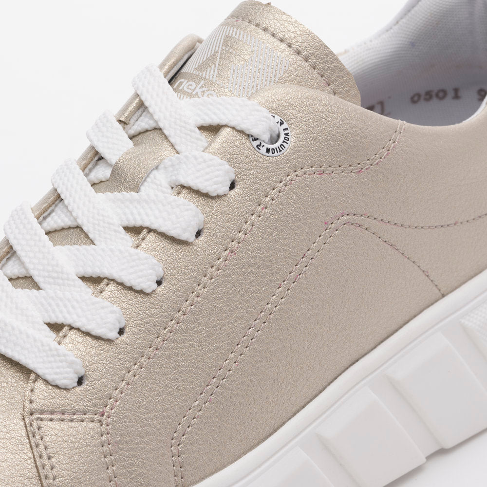 RIEKER - EVOLUTION - W0501-90 LACED RUNNER - GOLD