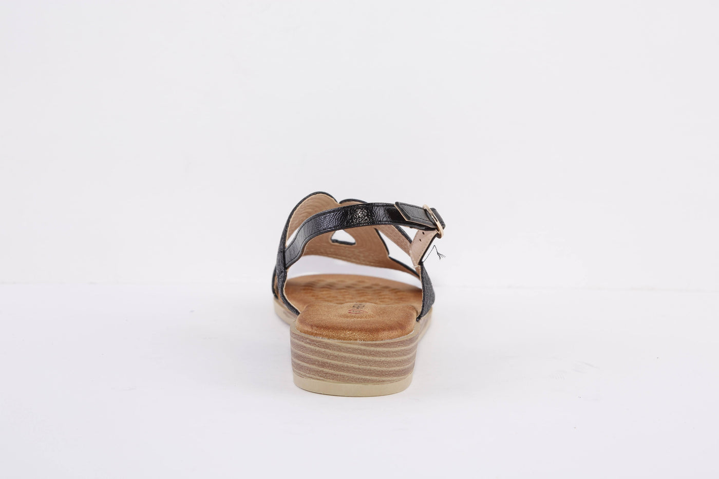 HEAVENLY FEET - WREN FLAT FASHION SANDAL - BLACK