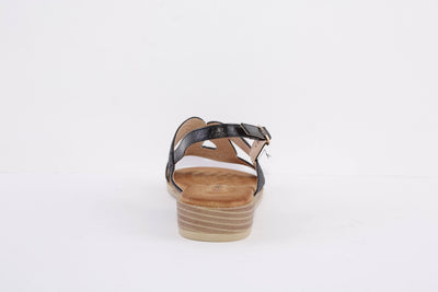 HEAVENLY FEET - WREN FLAT FASHION SANDAL - BLACK