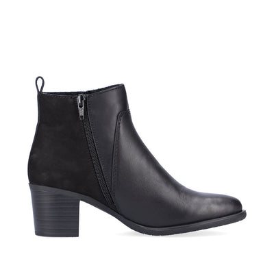 RIEKER - Y2051-00 MEDIUM BLOCK HEEL BOOT - BLACK