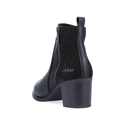 RIEKER - Y2051-00 MEDIUM BLOCK HEEL BOOT - BLACK
