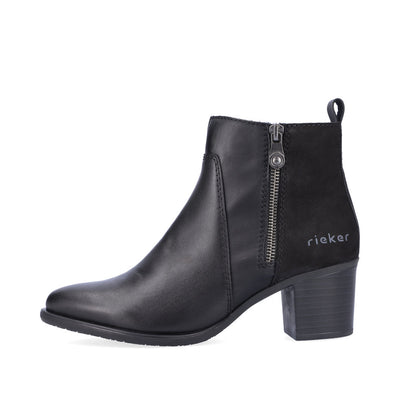 RIEKER - Y2051-00 MEDIUM BLOCK HEEL BOOT - BLACK