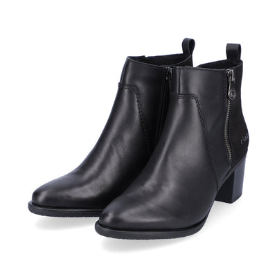 RIEKER - Y2051-00 MEDIUM BLOCK HEEL BOOT - BLACK