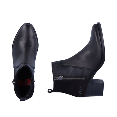 RIEKER - Y2051-00 MEDIUM BLOCK HEEL BOOT - BLACK