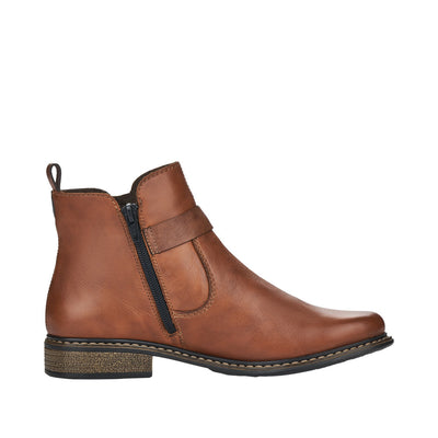 RIEKER Z4959-22 LOW HEEL FASHION ANKLE BOOT - TAN