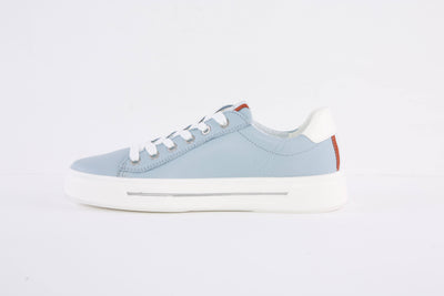 ARA- 27402-08 FLAT LACED FASHION TRAINER - BLUE LEATHER