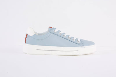 ARA- 27402-08 FLAT LACED FASHION TRAINER - BLUE LEATHER