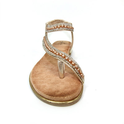 LUNAR - JLC155 Artisan Pearl Toe Loop Sandal Gold