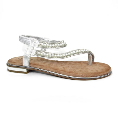 LUNAR - JLC155 Artisan Pearl Toe Loop Sandal Gold