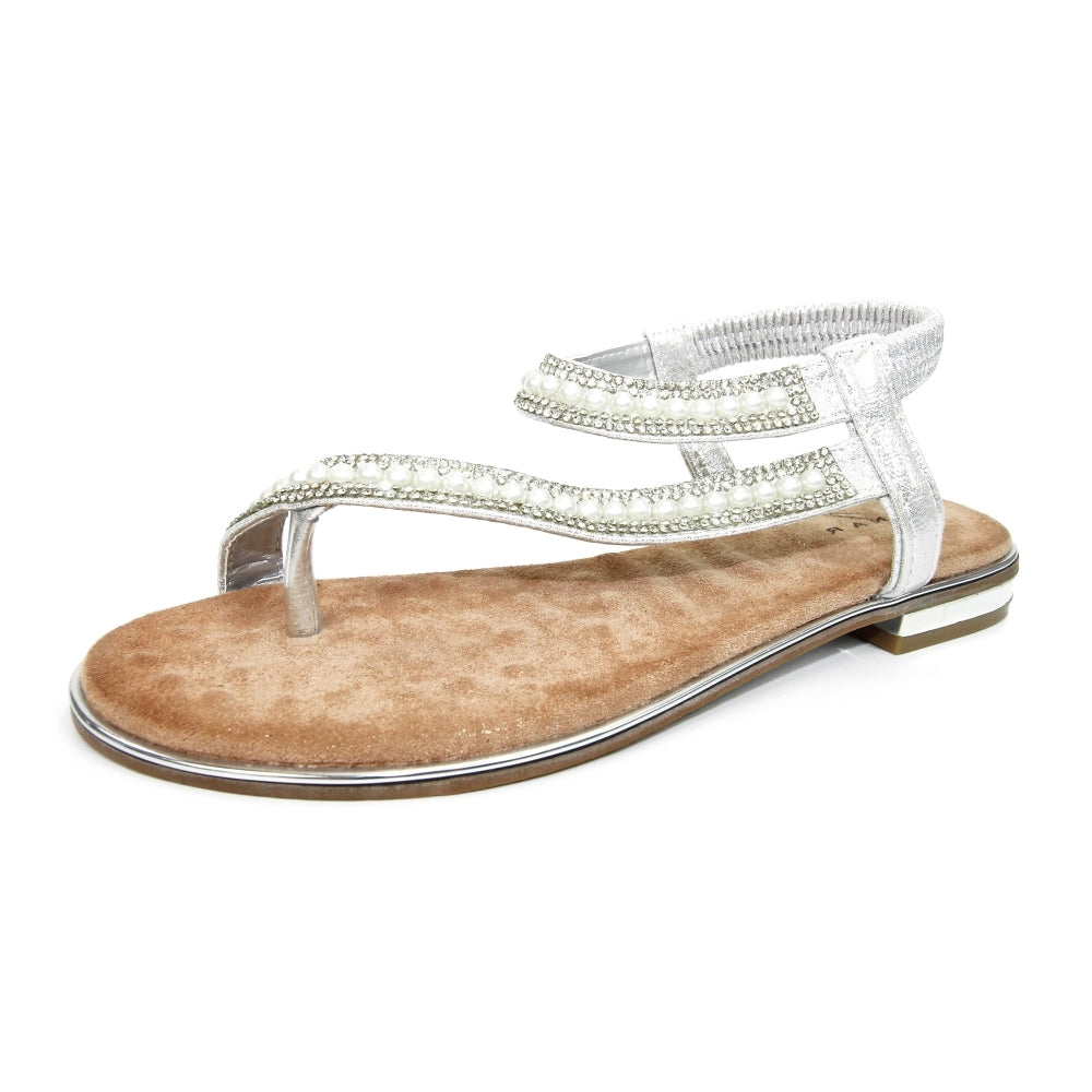 LUNAR - JLC155 Artisan Pearl Toe Loop Sandal Gold