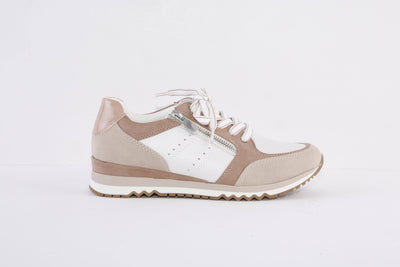 MARCO TOZZI - 23722-182 LACED/ZIP FASHION TRAINER - BEIGE COMB