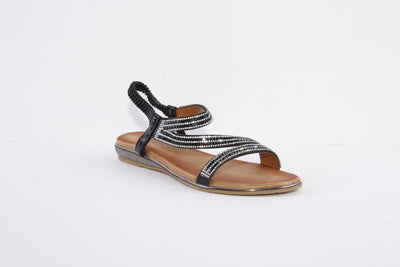 LUNAR - JLH321 BLAISE II-FLAT FASHION SANDAL - BLACK
