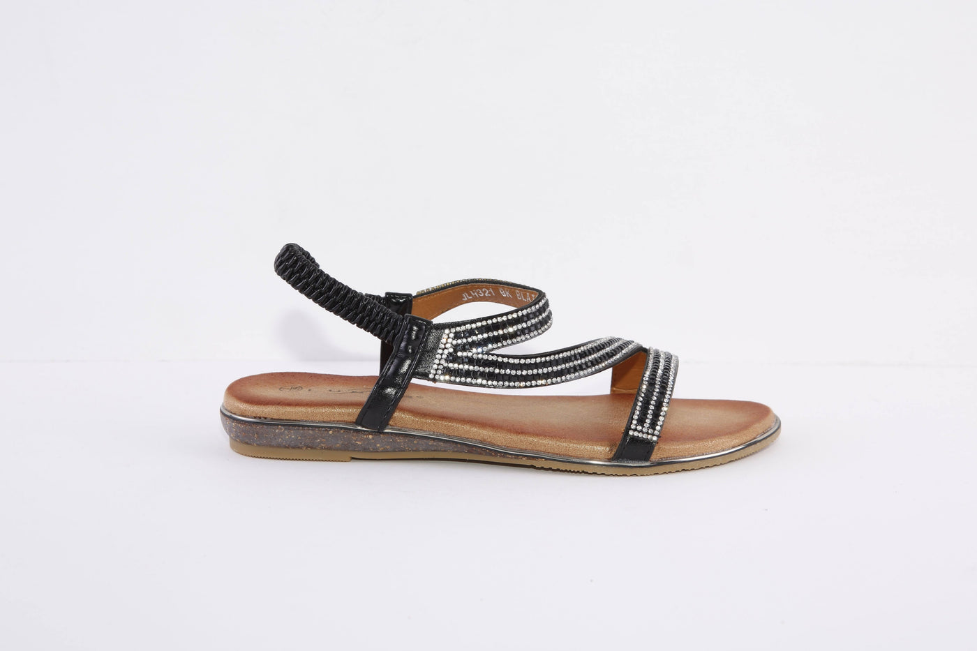 LUNAR - JLH321 BLAISE II-FLAT FASHION SANDAL - BLACK