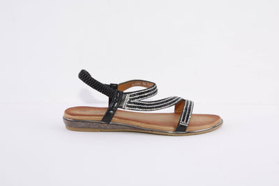LUNAR - JLH321 BLAISE II-FLAT FASHION SANDAL - BLACK