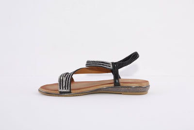 LUNAR - JLH321 BLAISE II-FLAT FASHION SANDAL - BLACK