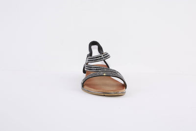 LUNAR - JLH321 BLAISE II-FLAT FASHION SANDAL - BLACK