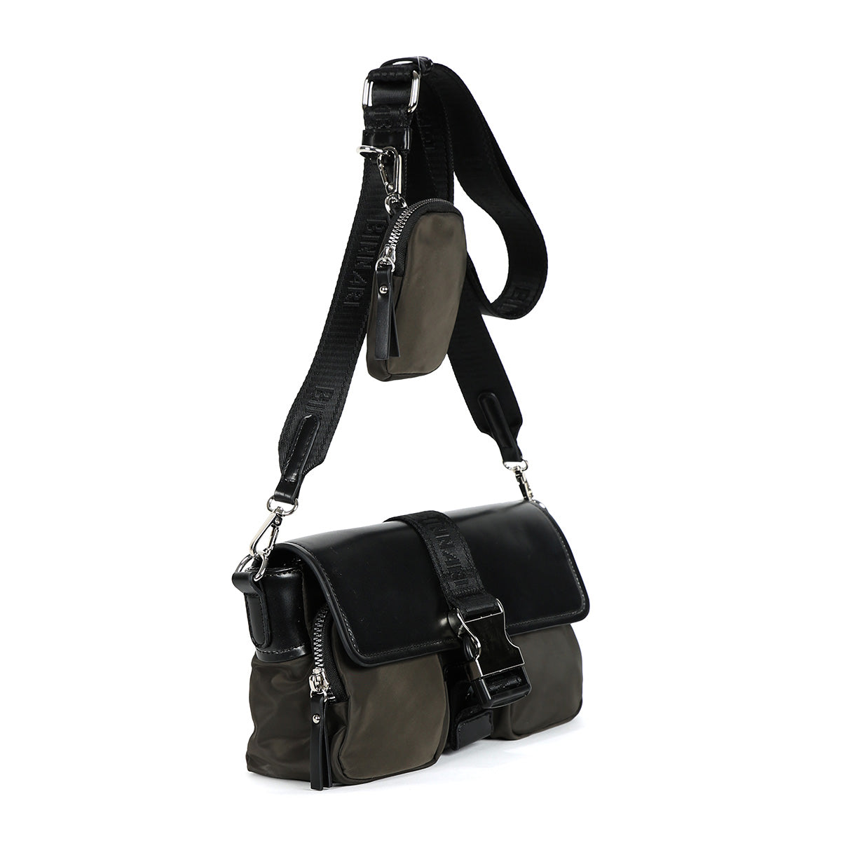 BINNARI - 18840 CAMPELLO CROSSBODY BUCKLE CLOSURE BAG  WITH PURSE - KHAKI