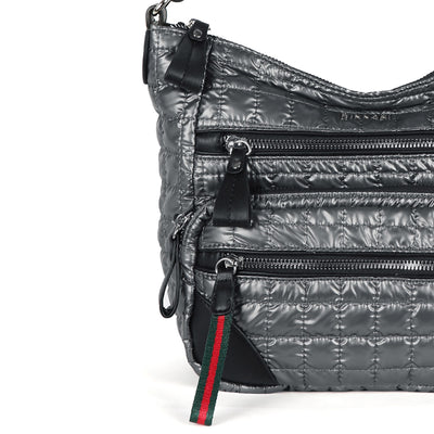 BINNARI - 18810 ALTEA QUILTED CROSSOVER BAG WITH ADJUSTABLE STRAP - GREY
