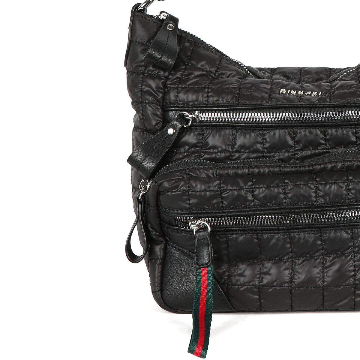 BINNARI - 18810 ALTEA-QUILTED CROSSOVER BAG WITH ADJUSTABLE STRAP - BLACK