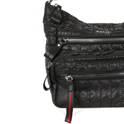 BINNARI - 18810 ALTEA-QUILTED CROSSOVER BAG WITH ADJUSTABLE STRAP - BLACK