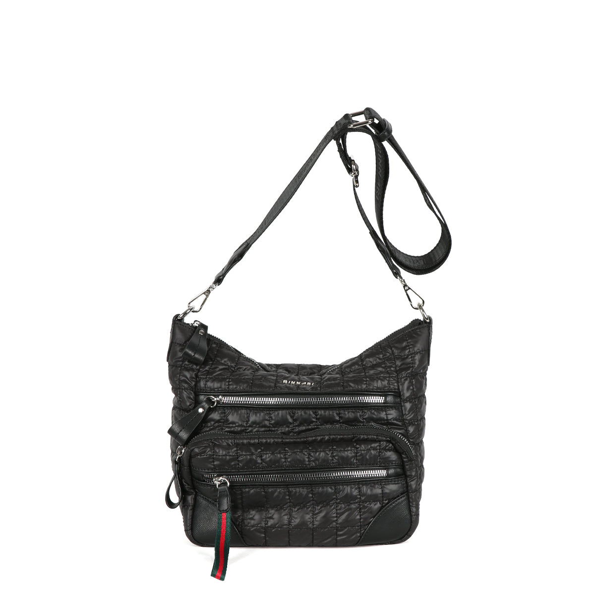 BINNARI - 18810 ALTEA-QUILTED CROSSOVER BAG WITH ADJUSTABLE STRAP - BLACK
