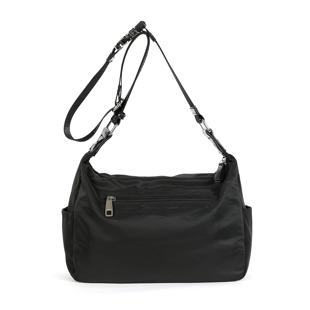 BINNARI -18843 CAMPELLO  ADJUSTABLE HANDLE ZIP CROSSBODY BAG - BLACK