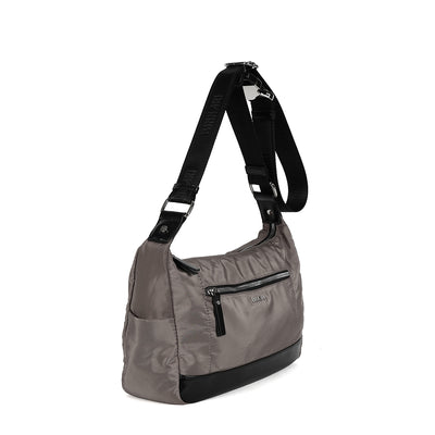 BINNARI - 18843 CAMPELLO ADJUSTABLE HANDLE ZIP CROSSBODY BAG - TAUPE