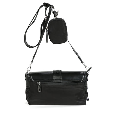 BINNARI - 18840 CAMPELLO CROSSBODY BUCKLE CLOSURE BAG  WITH PURSE - BLACK