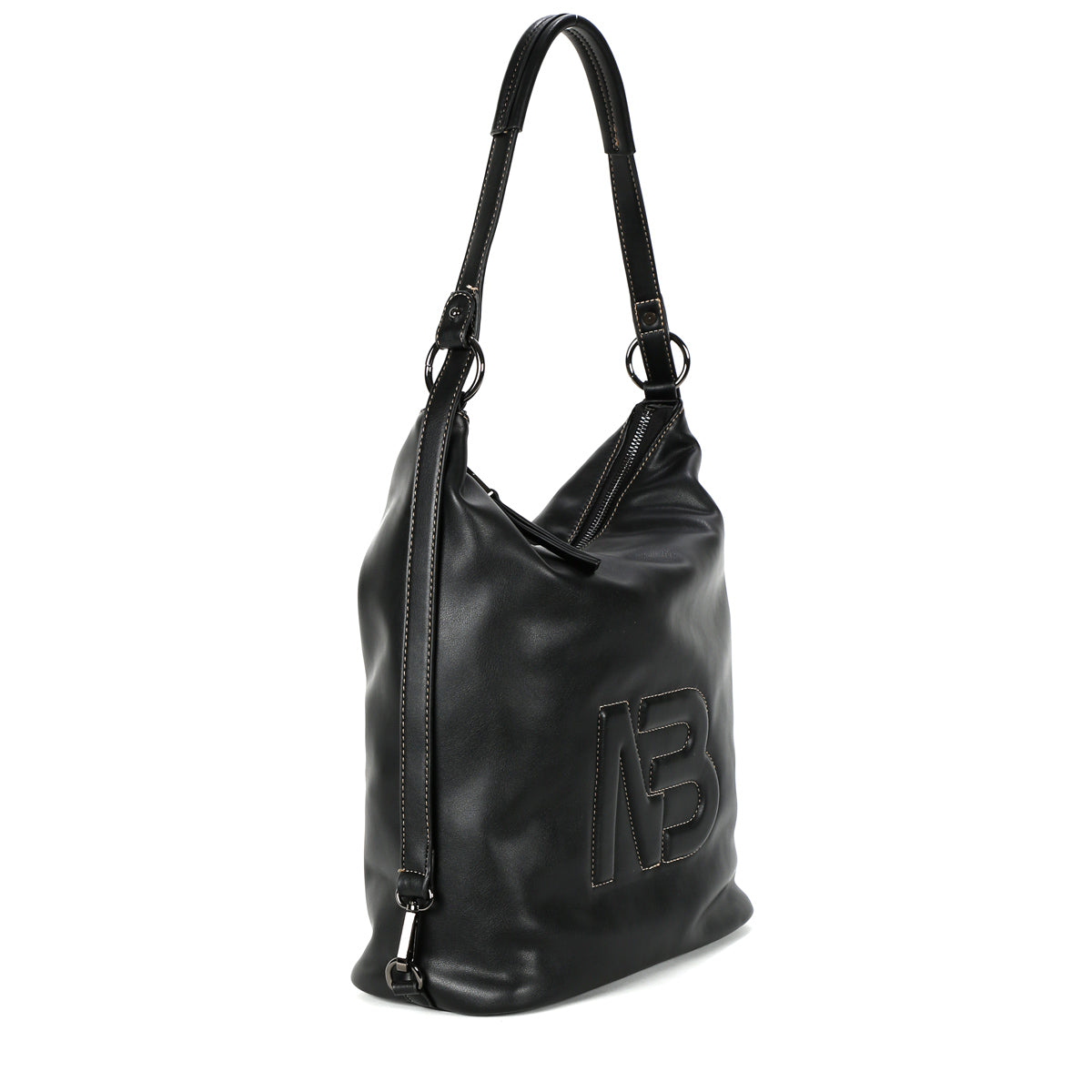 BINNARI - 18961 OLIVA-LARGE FRONTPRINT RUCKSACK - BLACK