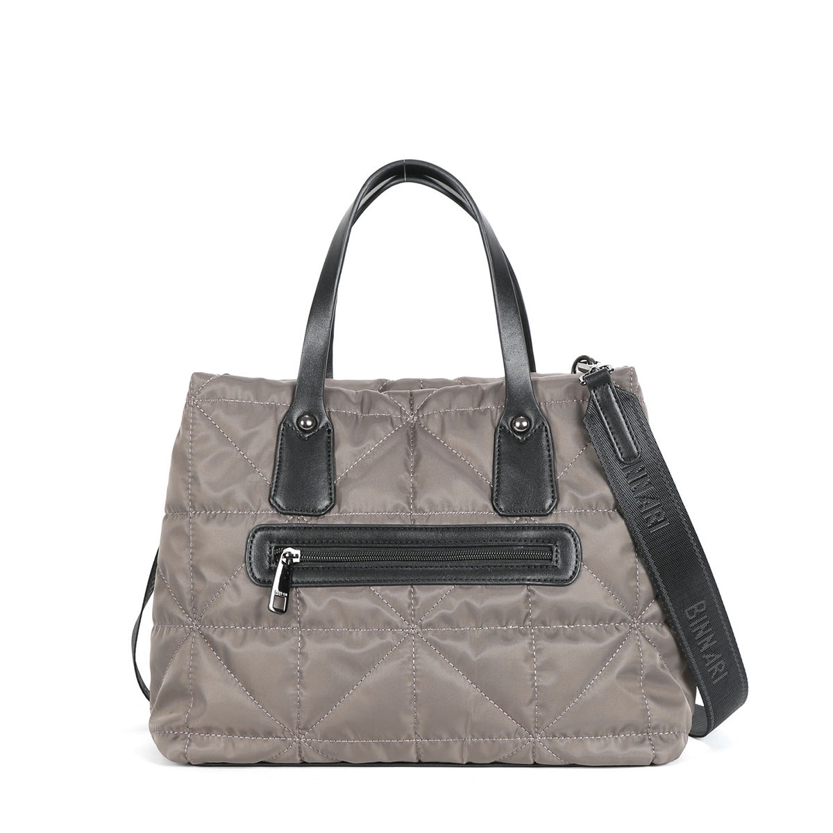BINNARI - 18880 FINESTRAT QUILTED BAG ADJUSTABLE SHOULDER STRAP - TAUPE