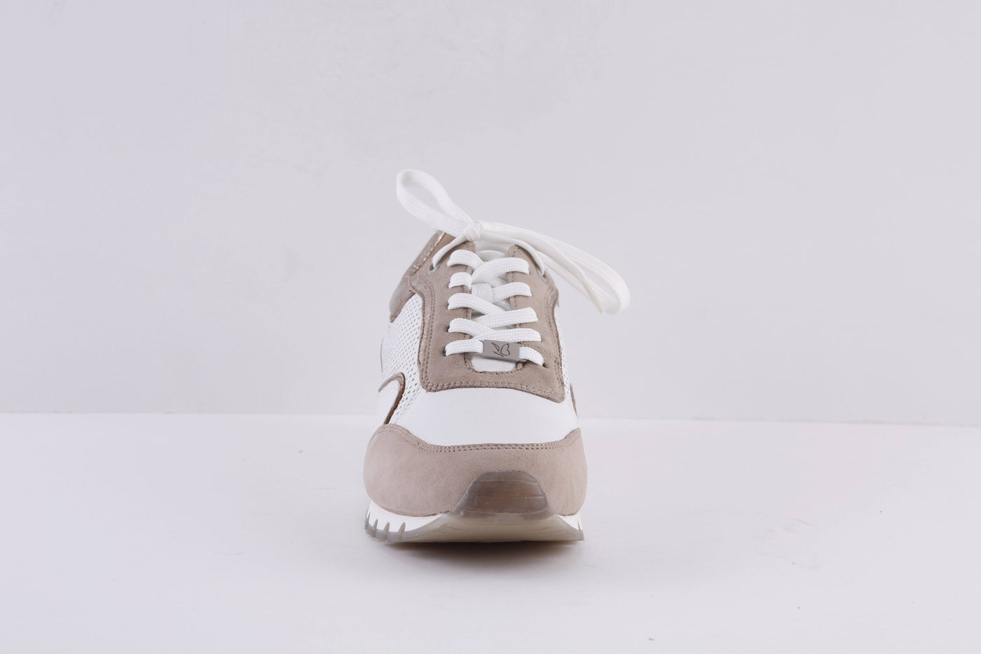 CAPRICE - 23761-119 LACED FASHION TRAINER - WHITE/TAUPE