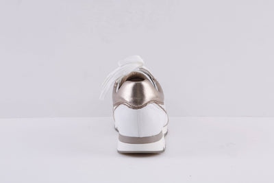 CAPRICE - 23761-119 LACED FASHION TRAINER - WHITE/TAUPE